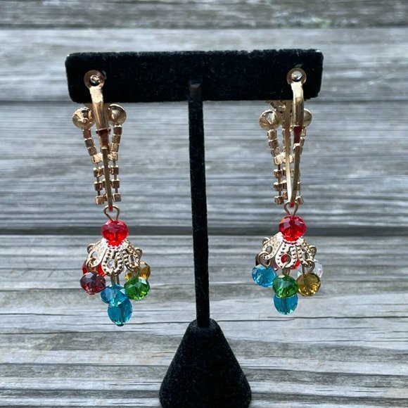 Christmas Earrings Multi Color beads Crystals Fashion Women Ear Jewelry - Picture 6 of 9